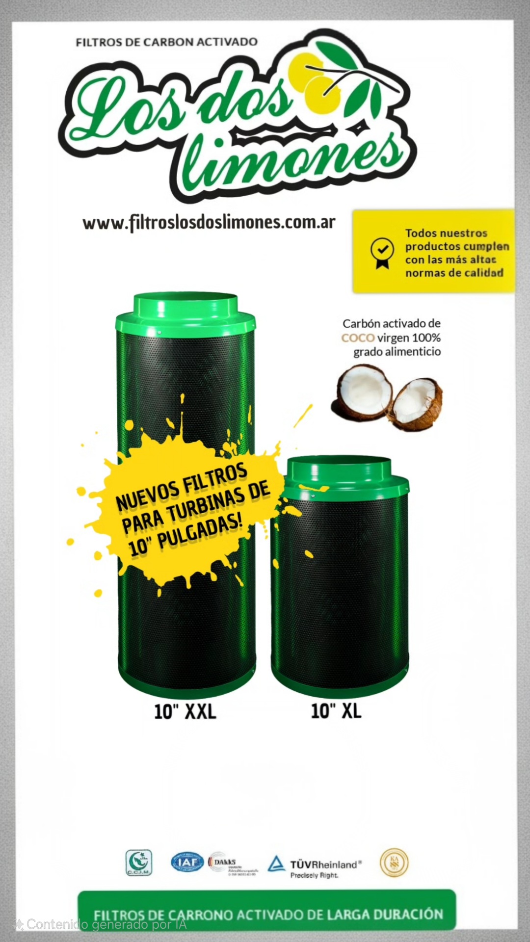 Filtro para eliminar olores 10 pulgadas xl